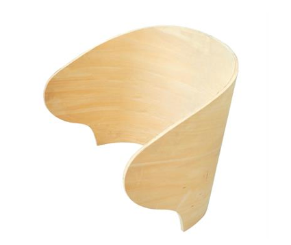 This is an example of how our products can be used for your goods. Specifically, here is a chair back made of peeled veneer.